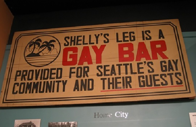 The Shelly's Leg sign, as seen at MOHAI Museum of History & Industry 